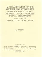A Reclassification of the Arctiidae and Ctenuchidae formerly placed in the Thyretid Genus Automolis Hubner (Lepidoptera): With Notes on Warning Coloration and Sound