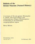 A Revision of the Ant Genera Meranoplus F.Smith, Dicroaspis Emery and Calyptomyrmex Emery (Hymenoptera: Formicidae) in the Ethiopian zoogeographical region