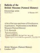 A List of the Type-specimens of Ornithoptera (Lepidoptera: Papilionidae) in the British Museum (Natural History)